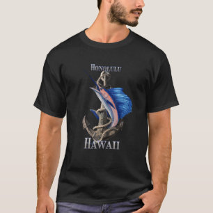 Honolulu Hawaii Schwertfisch Marlin Ozean Angeln T-Shirt