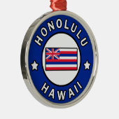 Honolulu Hawaii Silbernes Ornament (Rechts)