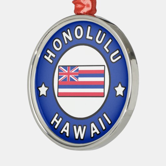 Honolulu Hawaii Silbernes Ornament (Links)