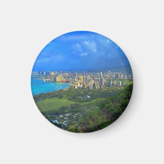 Honolulu, Hawaii Skyline #1 Magnet (Vorne)