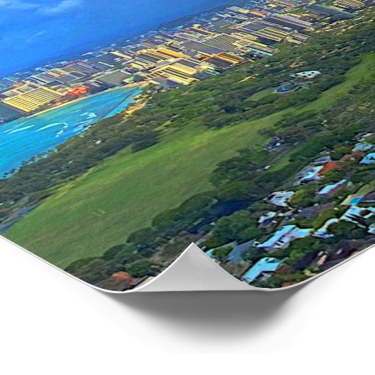 Honolulu, Hawaii Skyline #1 Poster (Ecke)
