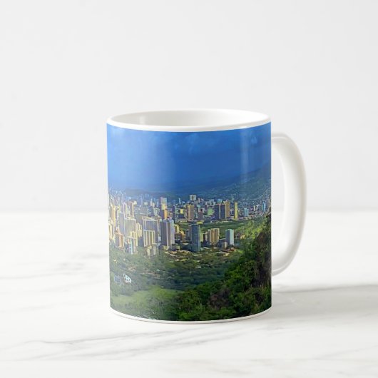 Honolulu, Hawaii Skyline #1 Tasse (VorderseiteRechts)