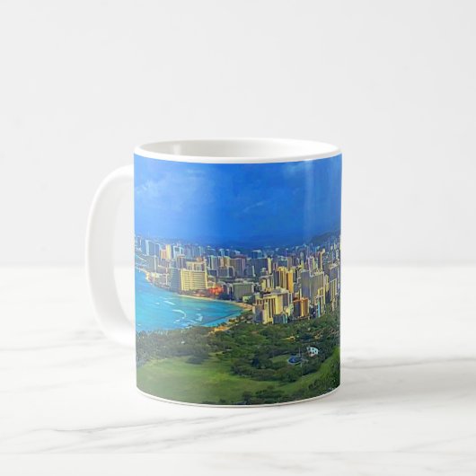 Honolulu, Hawaii Skyline #1 Tasse (Vorderseite Links)