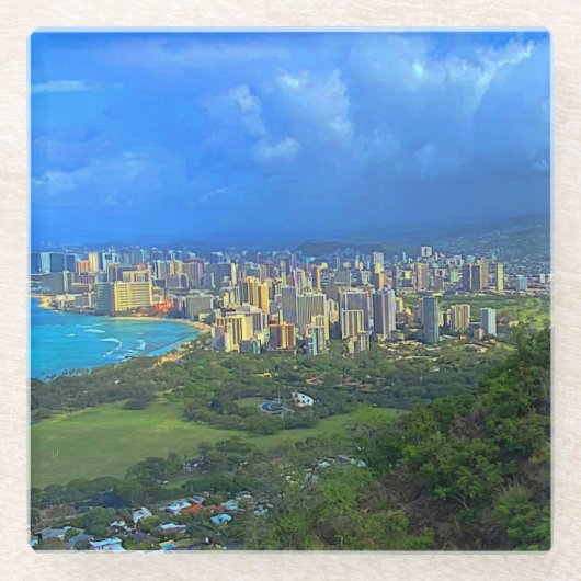 Honolulu, Hawaii Skyline #1 Untersetzer (Vorderseite)