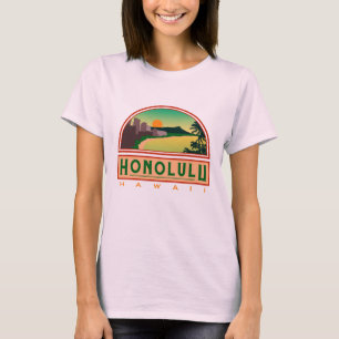 Honolulu Hawaii Sunrise Pink T - Shirt
