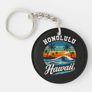 Honolulu Hawaii Surfen Sonnenuntergang Schlüsselanhänger