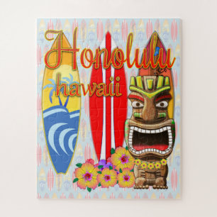 Honolulu Hawaii Tiki Surf Puzzle