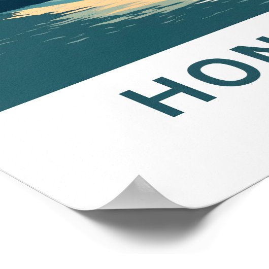 Honolulu Hawaii Travel Print Poster (Ecke)