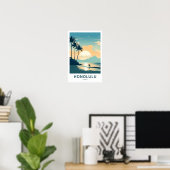 Honolulu Hawaii Travel Print Poster (Heimbüro)