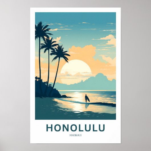 Honolulu Hawaii Travel Print Poster (Vorne)