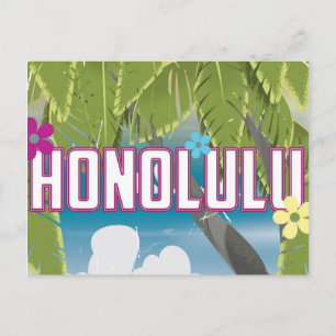 Honolulu, Hawaii, USA Vintage Reiseplakat. Postkarte