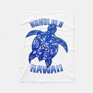 Honolulu Hawaii Vacation Tribal Turtle Fleecedecke