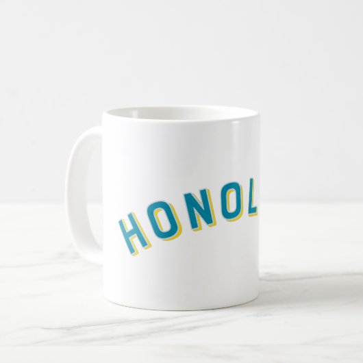 Honolulu, Hawaii Vintag Arch Kaffeetasse (Vorderseite Links)