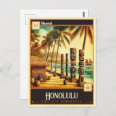 Honolulu, Hawaii | VINTAG Postkarte (Vorne/Hinten)