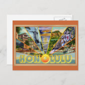 Honolulu Hawaii Vintage Postkarte (Vorne/Hinten)