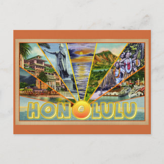 Honolulu Hawaii Vintage Postkarte