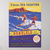 Honolulu Hawaii Vintage Reise Poster (Vorne)