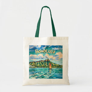 Honolulu Hawaii Vintage Reise Van Gogh Landschaft Tragetasche