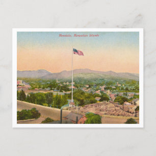 Honolulu Hawaii Vintage Stadtansicht Postkarte