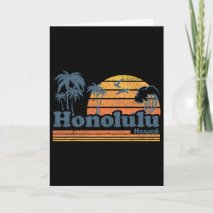 Honolulu Hawaii Vintage Strand Surfen 70er Retro H Karte