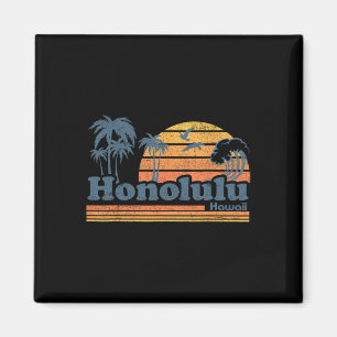 Honolulu Hawaii Vintage Strand Surfen 70er Retro H Magnet