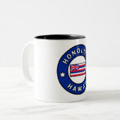 Honolulu Hawaii Zweifarbige Tasse (Vorderseite Links)