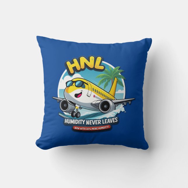 Honolulu HNL Airport Code Throw Pillow Kissen (Vorderseite)