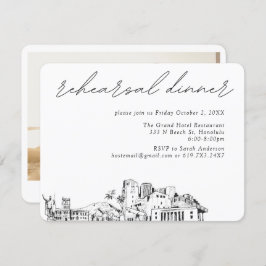 Honolulu Hochzeit Elegantes Probe Dinner Begleitkarte