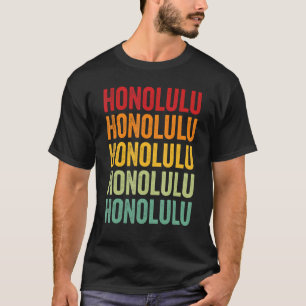 Honolulu Landkreis Hawaii Rainbow Text Design T-Shirt