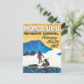 Honolulu, mittelpazifischer Karneval, Jahrgang Postkarte (Stehend Vorderseite)