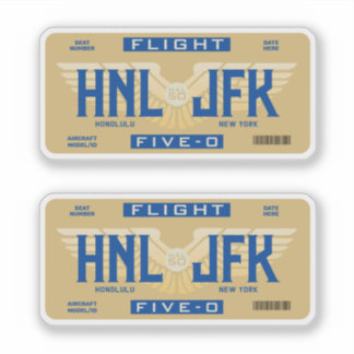 Honolulu nach New York Flight 5-0 Aufkleber