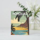 Honolulu Nostalgic Postkarte (Stehend Vorderseite)