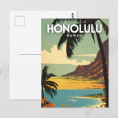 Honolulu Nostalgic Postkarte (Vorne/Hinten)
