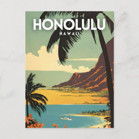 Honolulu Nostalgic Postkarte (Vorderseite)