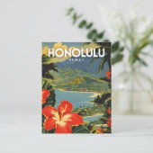 Honolulu Nostalgic Postkarte (Stehend Vorderseite)