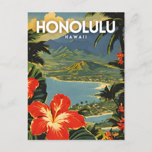 Honolulu Nostalgic Postkarte (Vorderseite)