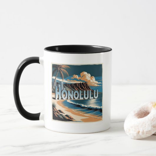 Honolulu O’aho Hawaii Tasse (Mit Donut)