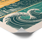 Honolulu Oahu Diamond Head Retro im Stil der Mitte Poster (Ecke)