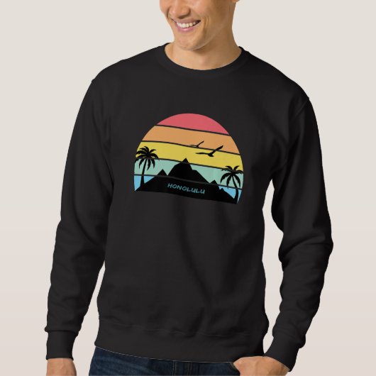 Honolulu Oahu Hawaii Beach Surf Aloha Geschenk Mau Sweatshirt (Vorderseite)