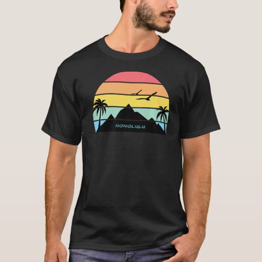 Honolulu Oahu Hawaii Beach Surf Aloha Geschenk Mau T-Shirt (Vorderseite)