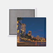 Honolulu, Oahu, Hawaii. Nachtexposition Magnet (Vorderseite/Rückseite)