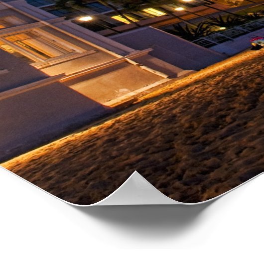 Honolulu, Oahu, Hawaii. Nachtexposition Poster (Ecke)