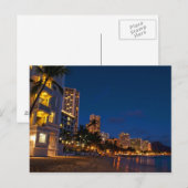 Honolulu, Oahu, Hawaii. Nachtexposition Postkarte (Vorne/Hinten)