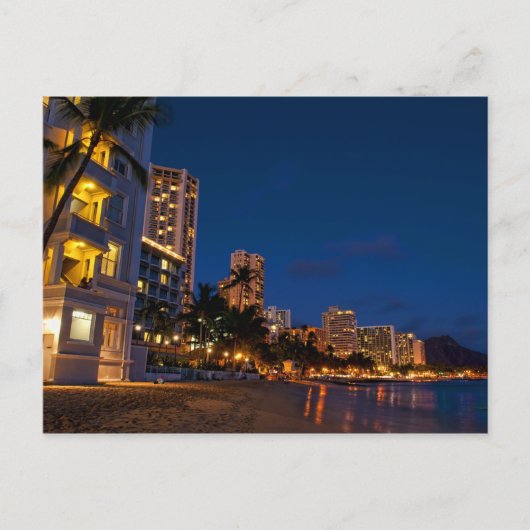Honolulu, Oahu, Hawaii. Nachtexposition Postkarte (Vorderseite)