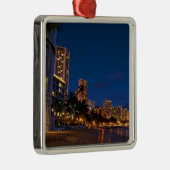 Honolulu, Oahu, Hawaii. Nachtexposition Silbernes Ornament (Rechts)