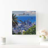 Honolulu, Oahu, Hawaii Quadratische Wanduhr (Zuhause)