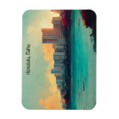 Honolulu Oahu Panorama Blick Stadt Magnet (Vertikal)