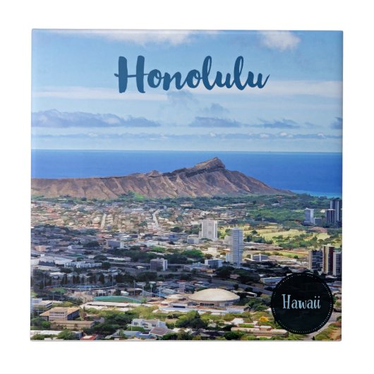 Honolulu-Reise Fliese (Vorderseite)