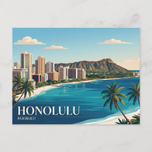 Honolulu Skyline Hawaii Postkarte