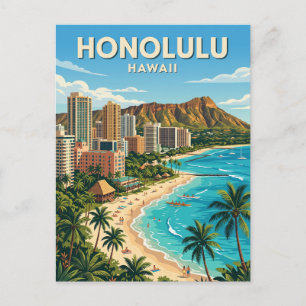 Honolulu Skyline Hawaii Postkarte